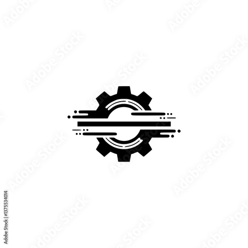 Tech Gear Logo - Minimalist Design, Industrial Symbol