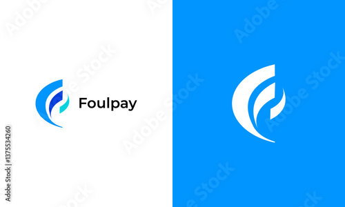 Letter F payment logo, financial, bank and money icon logo design for company