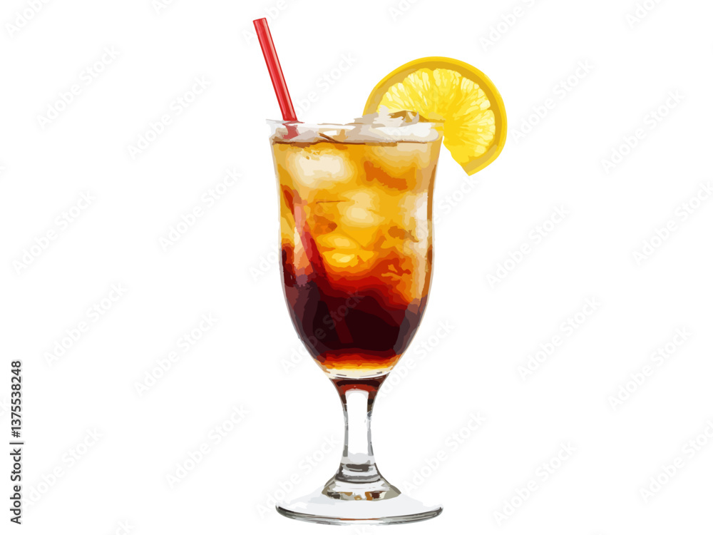 Simple Detailed Cocktail Side View – Classic Refreshing Drink Illustration Simple Detailed Cocktail Side View – Classic Refreshing Drink Illustration