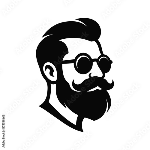 Beard man with sunglass logo