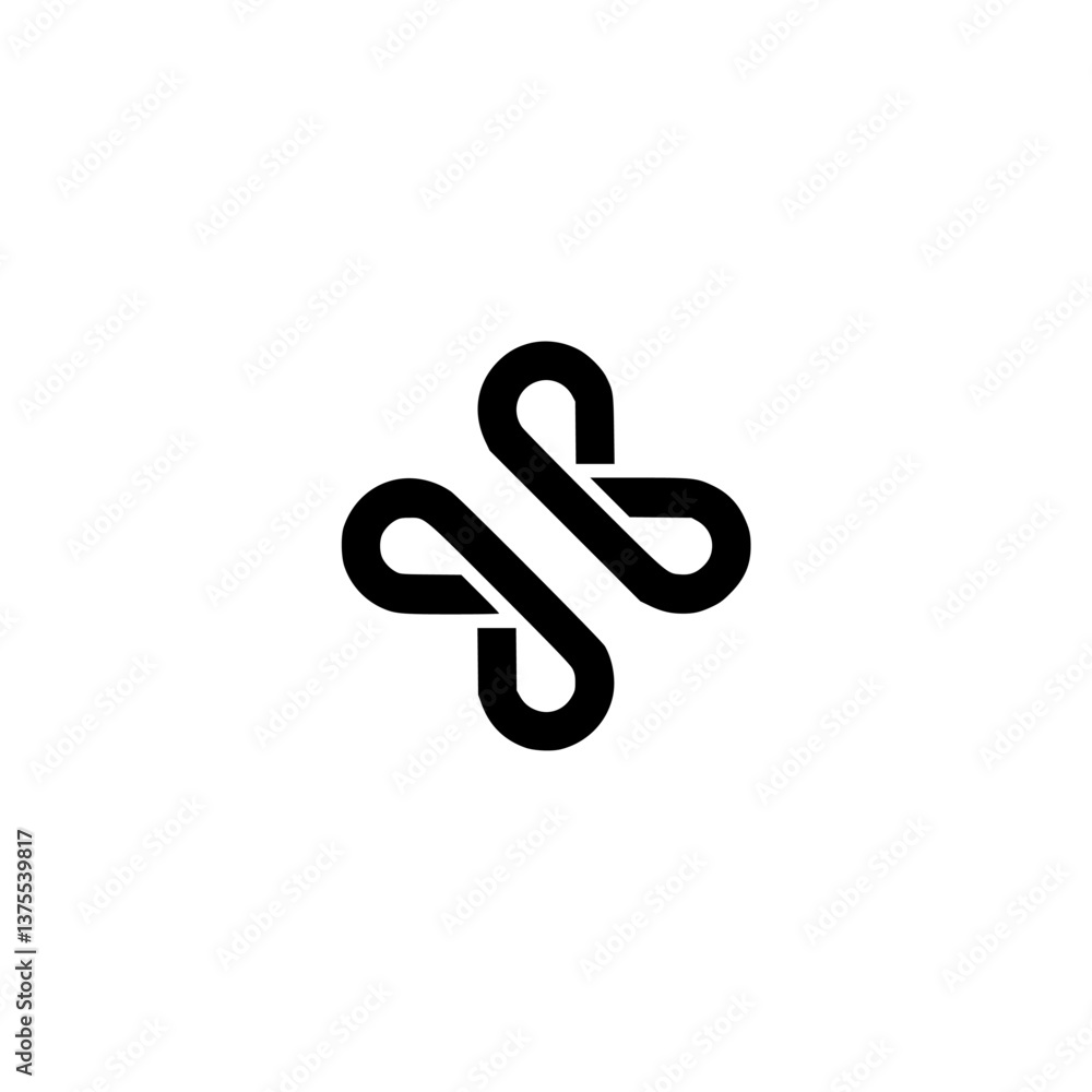 Minimalist Black Abstract Symbol on White Background Minimalist Black Abstract Symbol on White Background