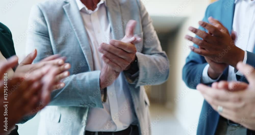 Clapping hands, celebration and business people in office with good news, success or victory. Teamwork, group and financial manager with applause for company investment approval, support or revenue. Clapping hands, celebration and business people in office with good news, success or victory. Teamwork, group and financial manager with applause for company investment approval, support or revenue.