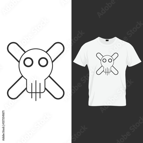 skull and bones t shirt design. horror t shirt design