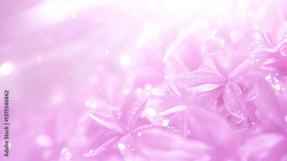 Fototapeta premium Soft pink flowers with dreamy background create serene atmosphere