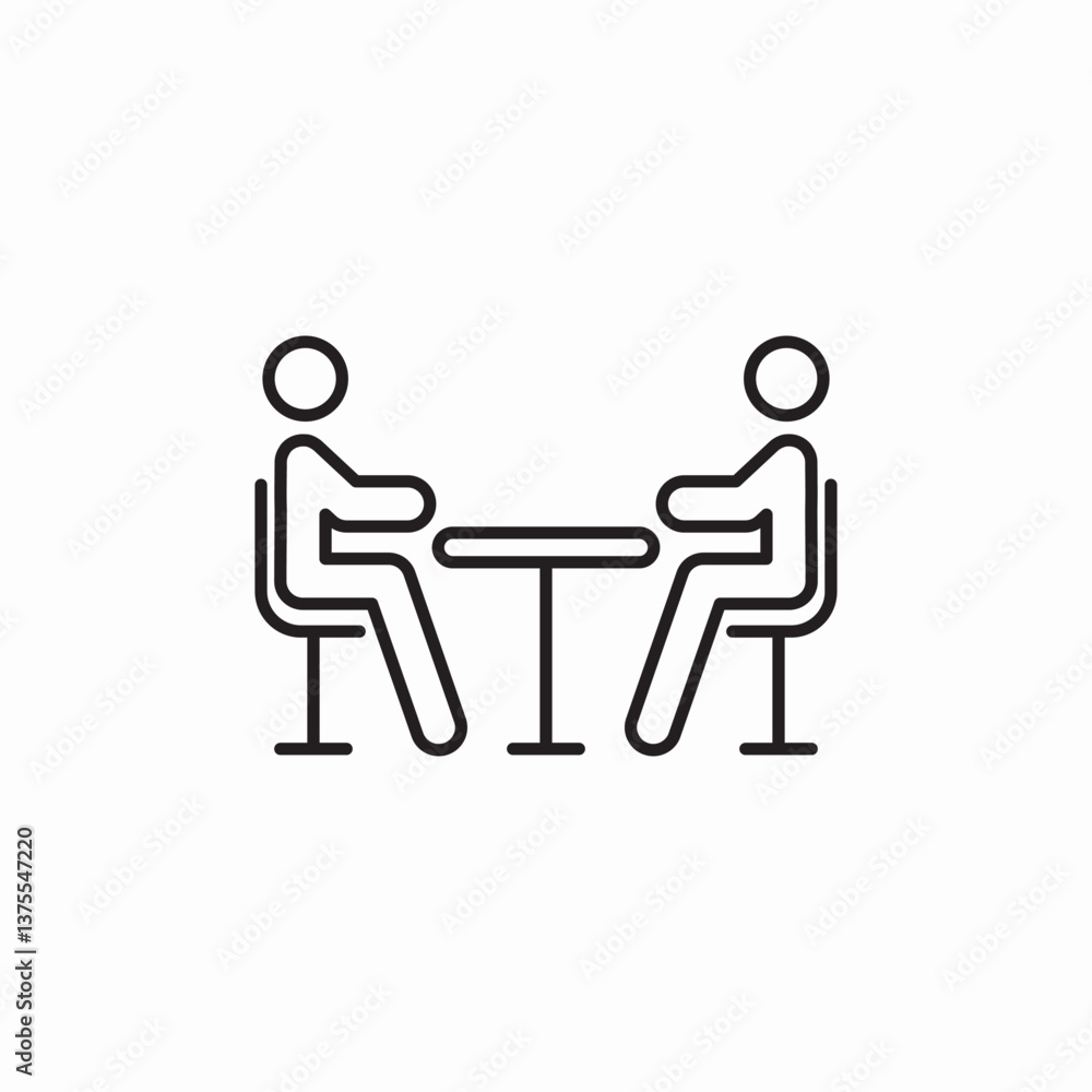 business meeting discussion table icon vector sign business meeting discussion table icon vector sign