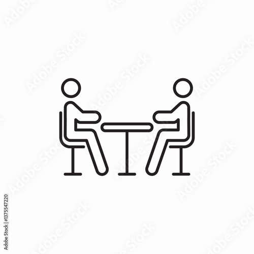 business meeting discussion table icon vector sign