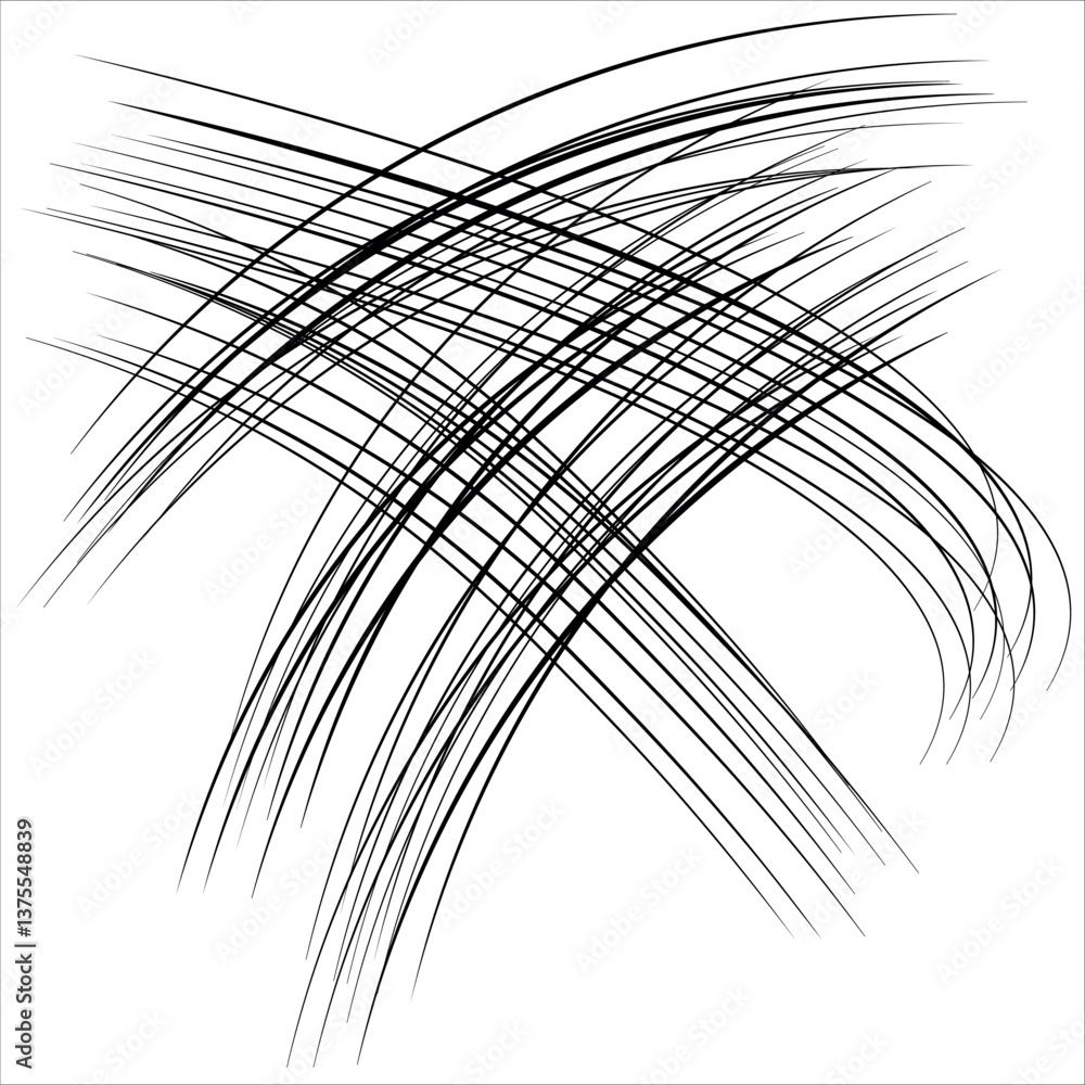 Obraz premium abstract black wavy lines white background