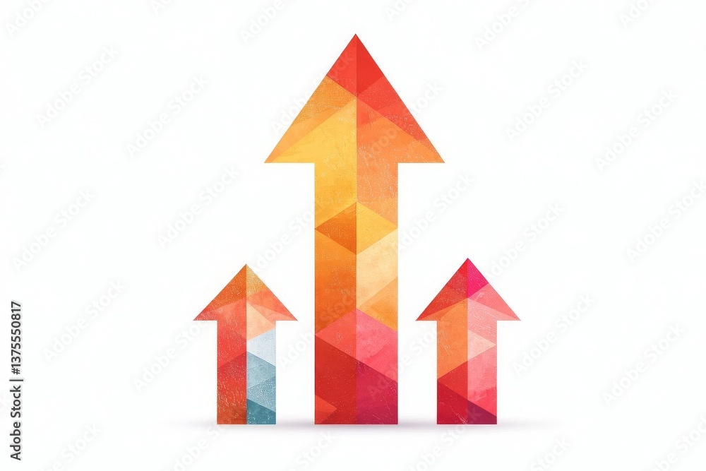 Abstract arrow design representing growth and progress in vibrant colors for business and financial themes. Abstract arrow design representing growth and progress in vibrant colors for business and financial themes.