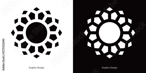 태양 빛이 퍼져나가는 심볼 디자인
