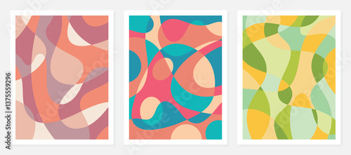 Wallpaper Mural Artwork trendy contemporary abstract shapes. Background with abstract Colorful. Banner and cover for your design. Torontodigital.ca