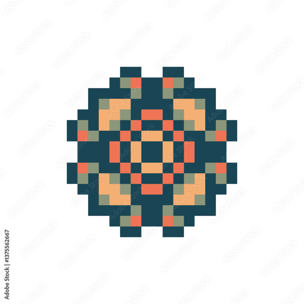 Fototapeta premium abstract shape retro pixel art