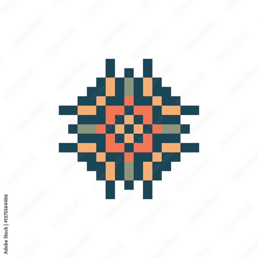 Obraz premium abstract shape retro pixel art