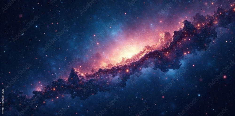 Celestial canvas with twinkling stars on inky blackness, space, cosmos Celestial canvas with twinkling stars on inky blackness, space, cosmos