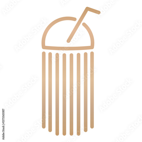 Cold drink striped icon.