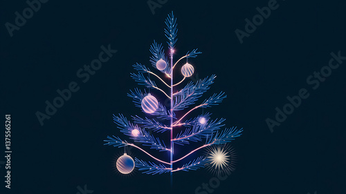 Abstract glowing Christmas tree graphic