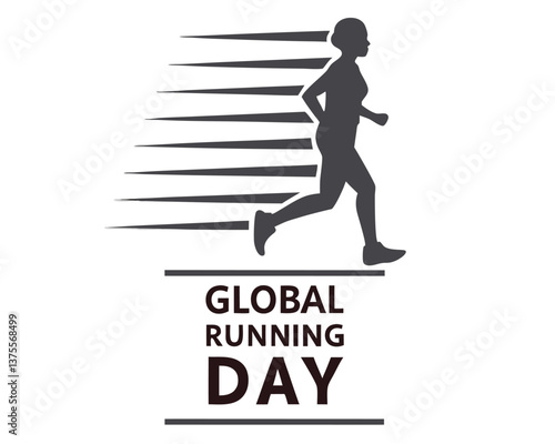 Celebrate Global Running Day with a Dynamic Runner Silhouette Design.