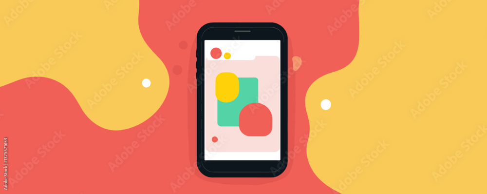 Colorful mobile interface on abstract background, app design vector. Colorful mobile interface on abstract background, app design vector.
