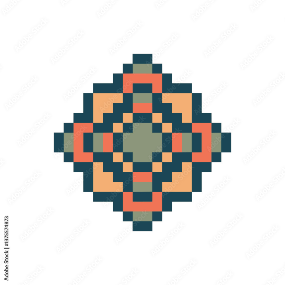 Fototapeta premium abstract shape retro pixel art