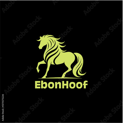 Majestic Horse Silhouette Logo in Solid Black Vector Style