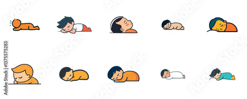 Children Sleeping Peacefully in Various Poses