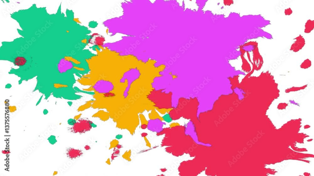 colorful ink splatter 4k video background