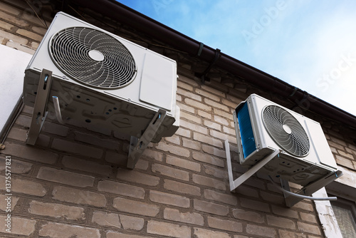 Wallpaper Mural Two air source heat pumps installed on the exterior Torontodigital.ca