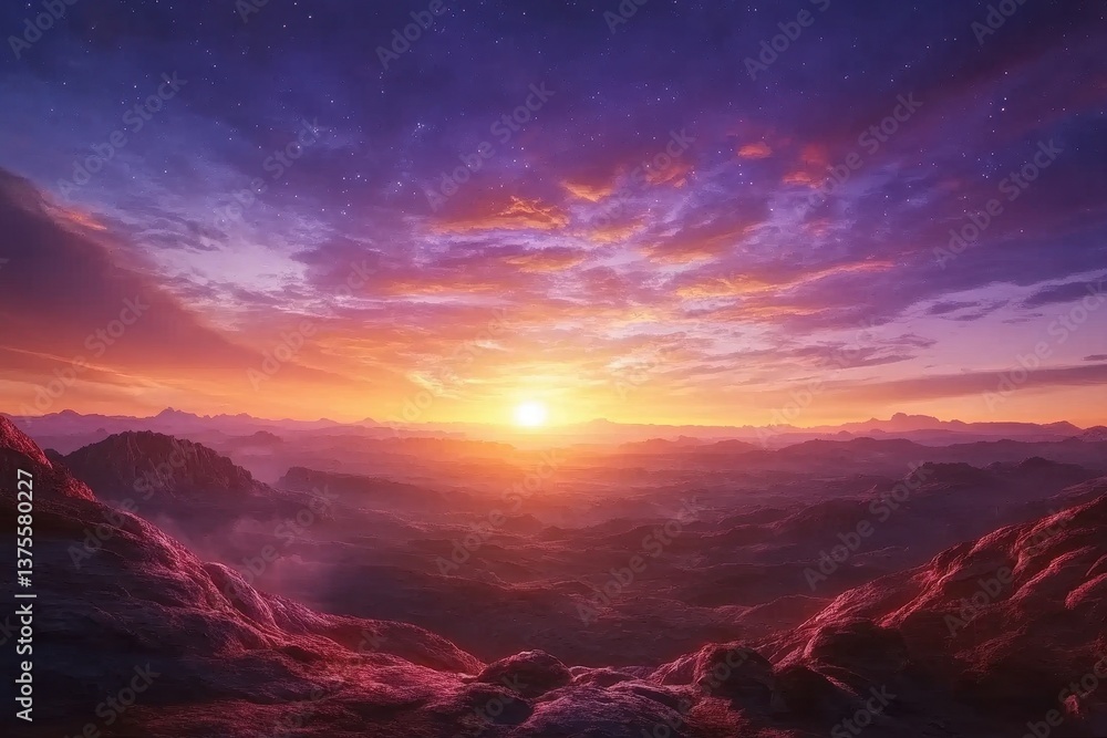Colorful sunrise timelapse over an expansive landscape with mountains and valleys, Colorful sunrise timelapse over an open landscape Versatile background or backdrop Colorful sunrise timelapse over an expansive landscape with mountains and valleys, Colorful sunrise timelapse over an open landscape Versatile background or backdrop