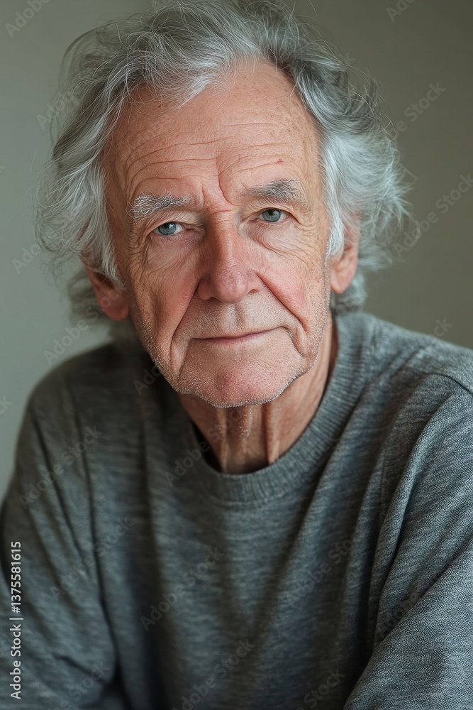 Portrait of a thoughtful senior man with gray hair Portrait of a thoughtful senior man with gray hair