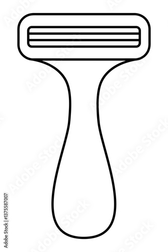 Razor. Three blades for a close shave. Sketch. Vector illustration. Outline on an isolated white background. Doodle style. Accessory for shaving unwanted hair. Coloring book for kids.