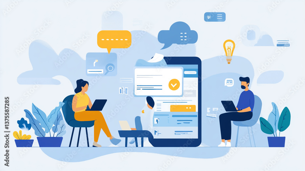 Team messaging apps facilitate real-time communication in a hybrid workplace. Team messaging apps facilitate real-time communication in a hybrid workplace.