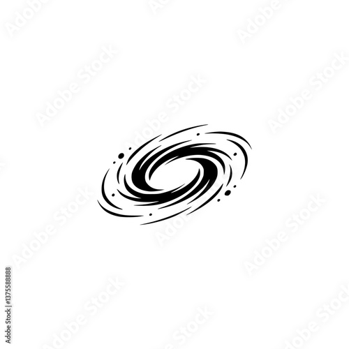 Abstract Black Hole Logo Illustration on White Background