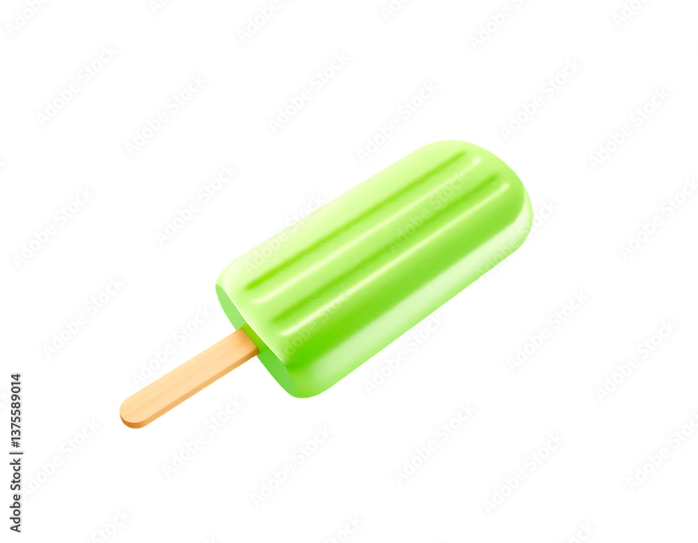 Green popsicle on a transparent background Green popsicle on a transparent background