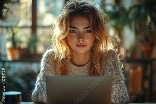 Professional Woman Talking on Mobile Phone in Modern Office Environment