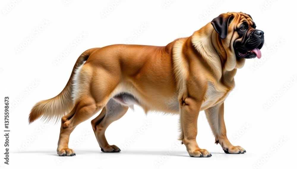 Majestic mastiff, powerful stance, white background, breed, mastiff, large Majestic mastiff, powerful stance, white background, breed, mastiff, large