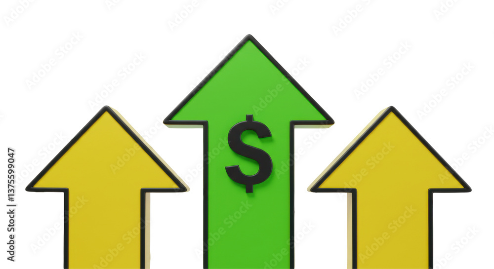 Isolated Dollar Growth Arrows Isolated Dollar Growth Arrows