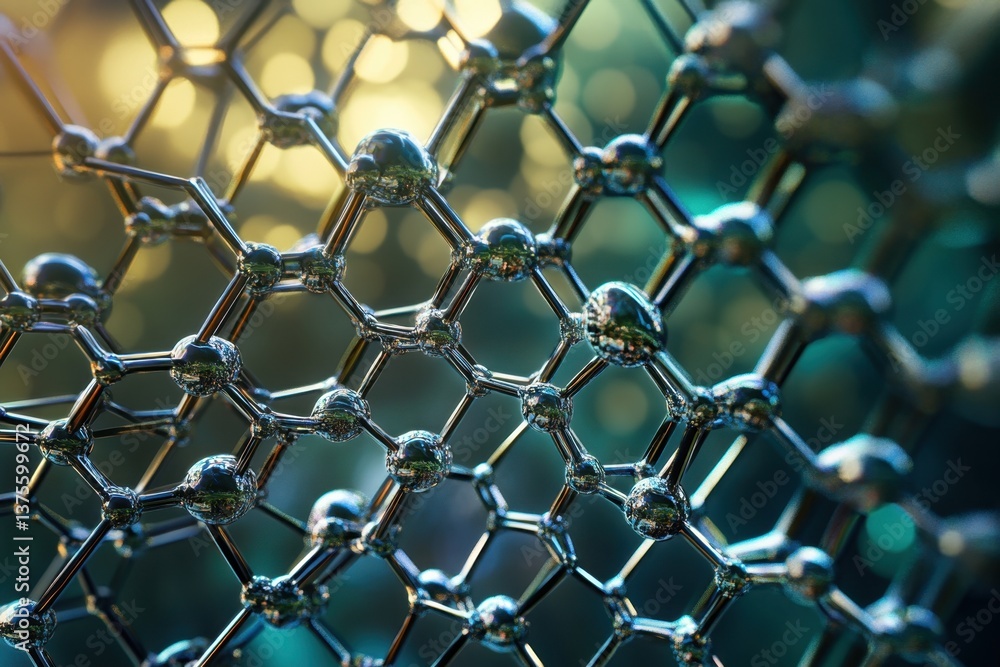 Fototapeta premium Exploring the intricate structure of a carbon nanomaterial under close examination