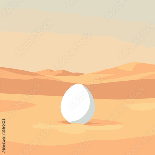 Spherical object in vast desert landscape with sandy hills