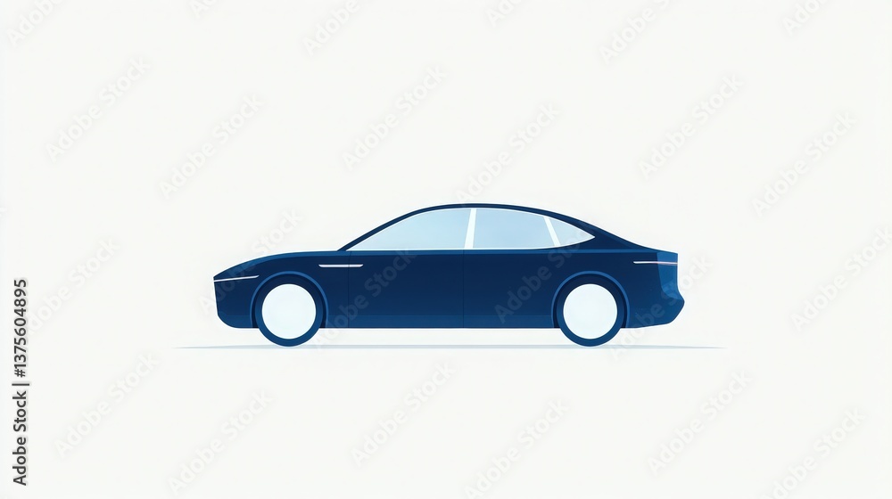 Modern Electric Car Side View Illustration, Sleek electric vehicle design, clean energy transportation. Modern Electric Car Side View Illustration, Sleek electric vehicle design, clean energy transportation.
