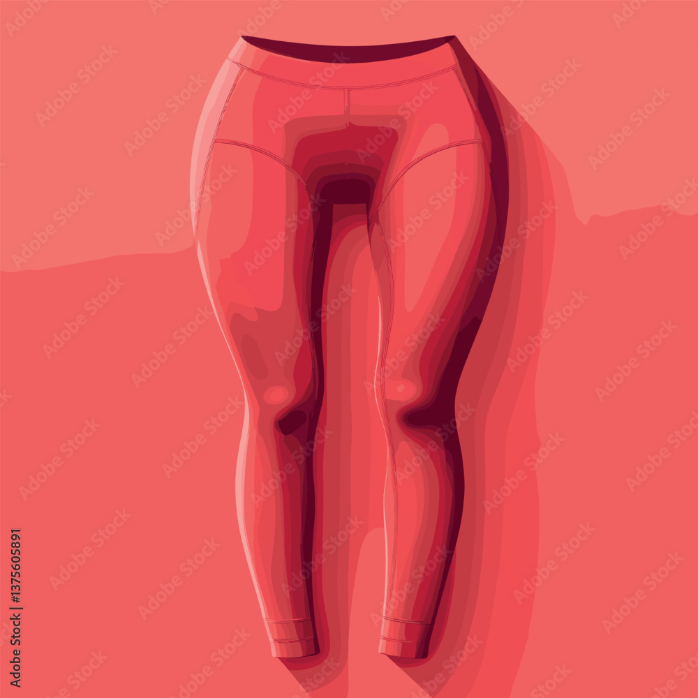 Vibrant red athletic leggings on colorful background Vibrant red athletic leggings on colorful background