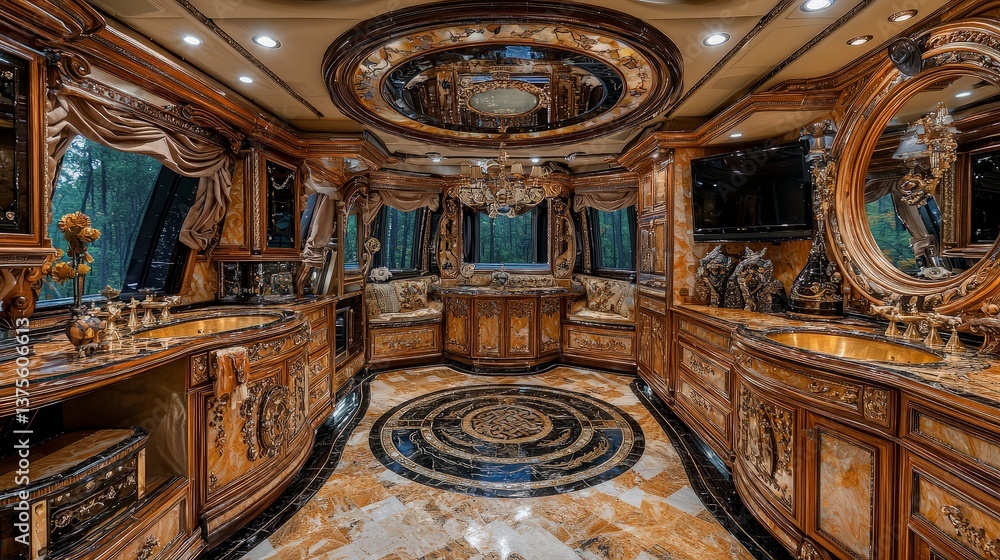 Obraz premium Luxurious RV Bathroom Interior