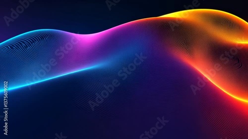 Colorful Abstract Waveform Animation with Flowing Data Points and Gradient Color