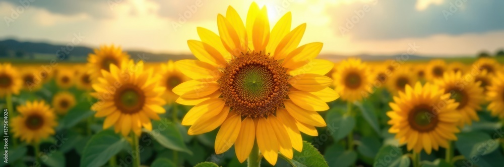 Large sunflower facing straight at the camera, big, single Large sunflower facing straight at the camera, big, single