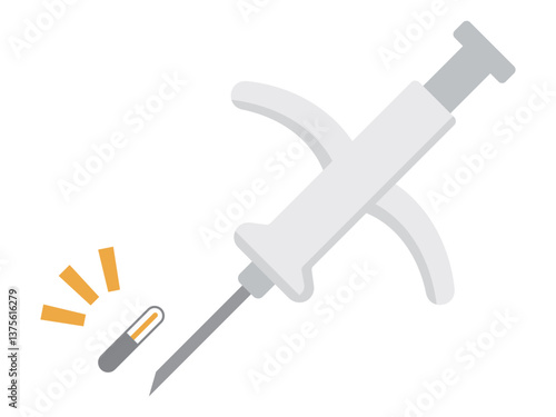マイクロチップを埋め込む注射器のイラスト
