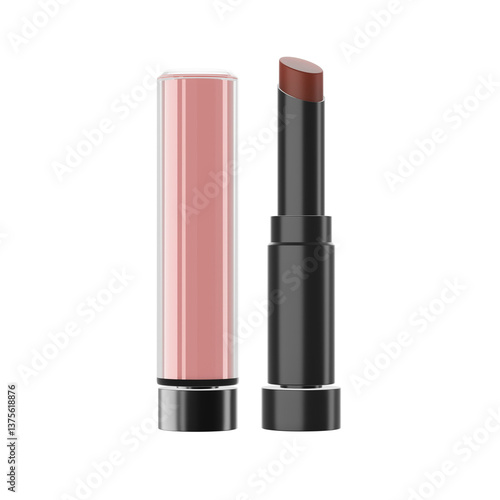 Wallpaper Mural A stylish lipstick with a soft pink cap and black base featuring a rich brown shade. 3d illustration Torontodigital.ca