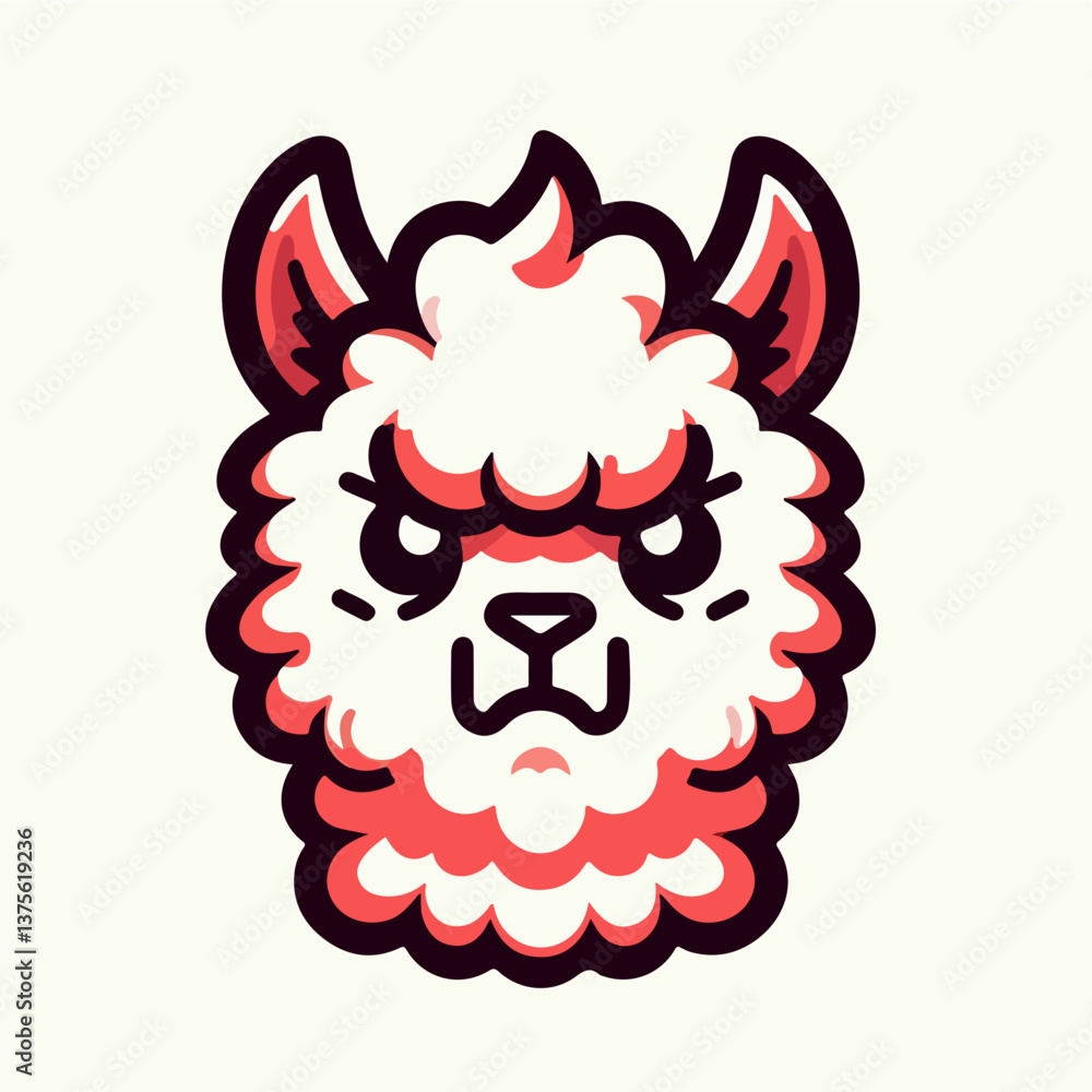 Grumpy Llama Cartoon: A cute yet grumpy llama, its expressive face and distinctive outline and a minimalist style, ideal for adding character to various projects. Grumpy Llama Cartoon: A cute yet grumpy llama, its expressive face and distinctive outline and a minimalist style, ideal for adding character to various projects.