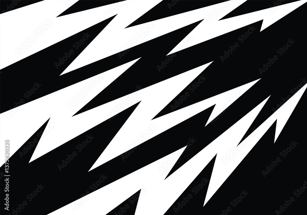 Abstract black and white background with spikes and zigzag line pattern work Abstract black and white background with spikes and zigzag line pattern work