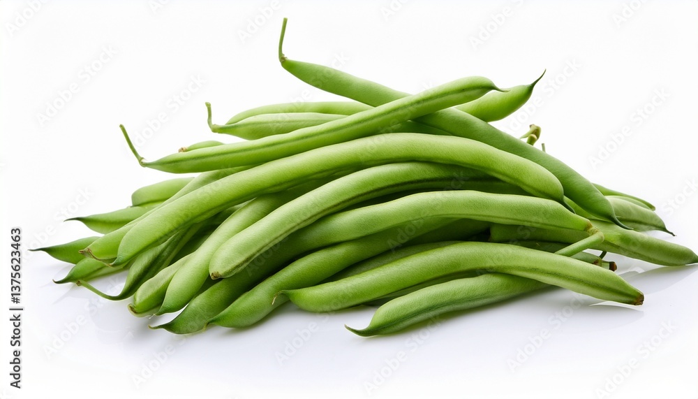 a pile of green beans isolated on white background a pile of green beans isolated on white background