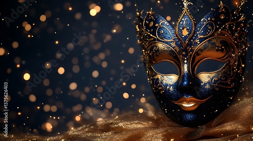 Venetian Mask, Elegant Display, Dark Background