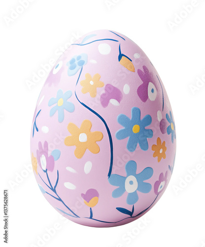 Obraz na płótnie Pink Easter egg with whimsical floral patterns w salonie