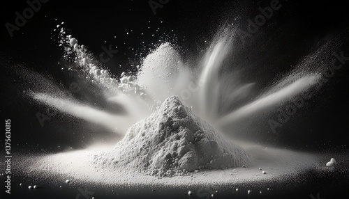 powdered titanium dioxide splashes generative ai